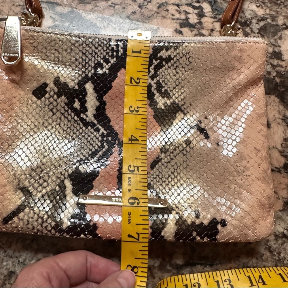 Brahmin Crossbody Perri Bag Snakeskin Rose & Black - Picture 10 of 13